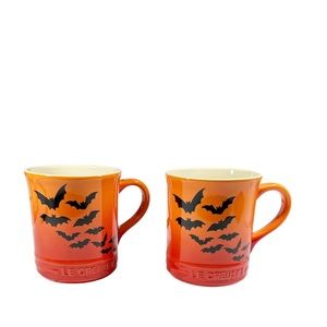 NEW Le Creuset FLAME BAT HALLOWEEN Mug Set/2